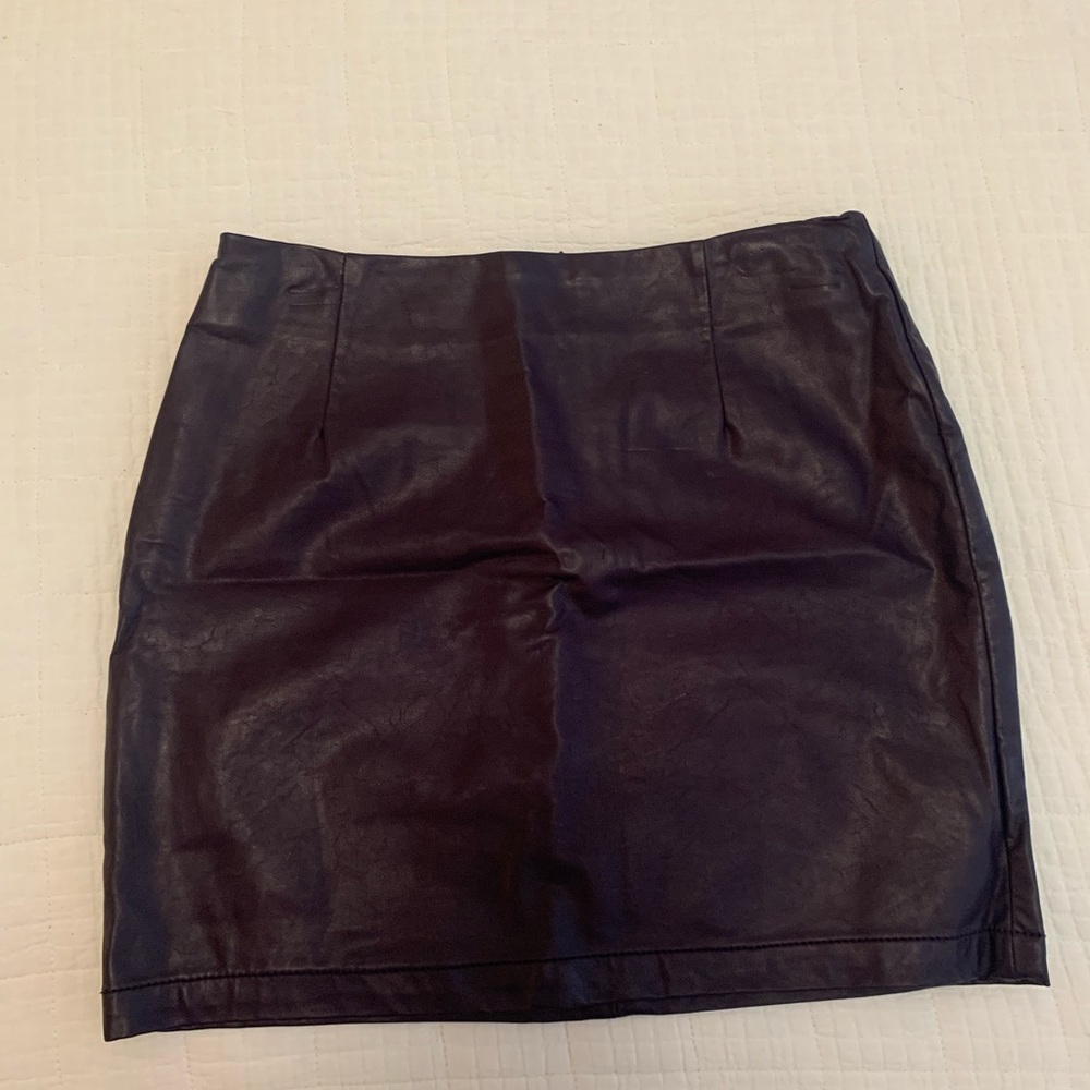 Vintage forever 21 purple leather mini skirt size small